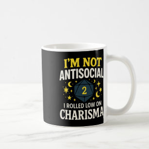 Caneca De Café Não Sou Antissocial - Jogador Divertido de Rpg de