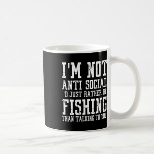 Caneca De Café Não sou antissocial, só prefiro pescar a