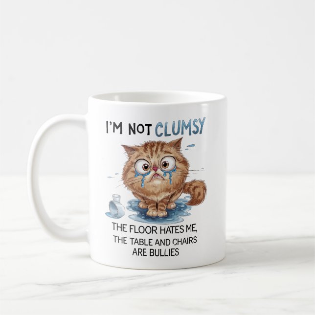 Caneca De Café Não Sou Desajeitado, O Chão Me Odeia (Esquerda)