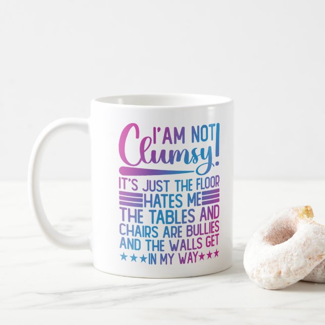 Caneca De Café Não sou desajeitado, são apenas frases engraçadas  (Com Donut)