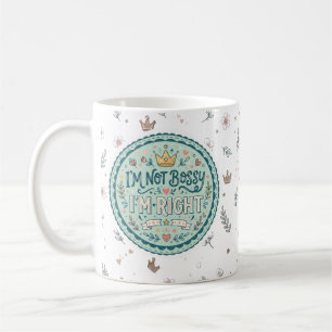 Caneca De Café Não Sou Mandona, Estou Certa Citação Engraçada