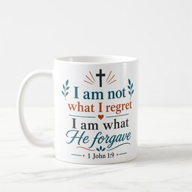 Caneca De Café Não Sou O Que Lamento, Sou O Que Ele Perdoou Citaç (Esquerda)
