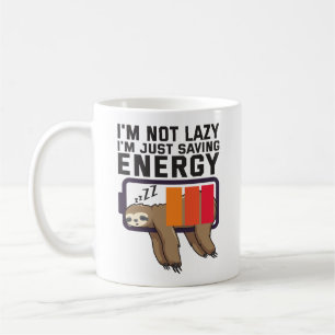 Caneca De Café Não sou preguiçoso apenas poupando energia na bate