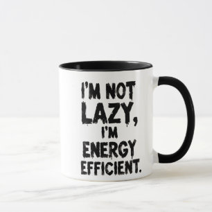 Caneca de café 'Não sou preguiçoso, sou eficiente