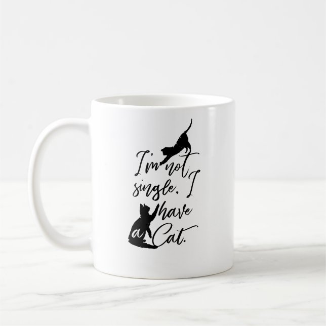 Caneca De Café Não sou Solteiro de ter um gato | Senhora de gato (Esquerda)