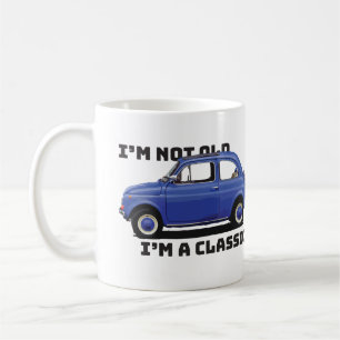 Caneca De Café Não sou velho, sou um carro azul escuro clássico