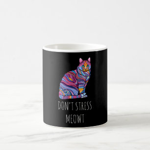 Caneca De Café Não Stress Meowt - Gatinho Engraçado