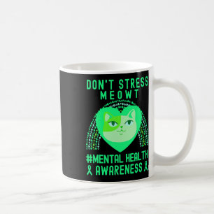 Caneca De Café Não Stress Meowt Mental Health Awarness Arco-Íris