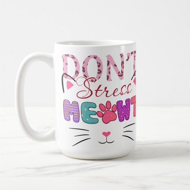 CANECA DE CAFÉ NÃO SUBLINHE MEOWT ENGRAÇADO DIZENDO (Esquerda)