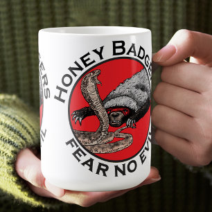 Caneca De Café Não tema nenhuma arte animal vermelha má do texu