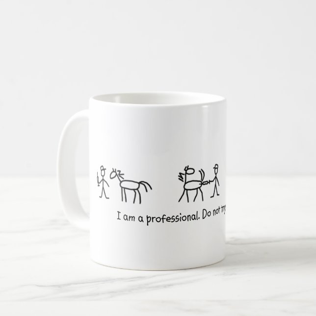 Caneca De Café Não tente este em casa profissional (veterinário) (Frente Esquerda)