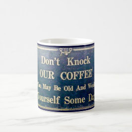 Caneca De Café Não toque a nossa mensagem de café azul escuro