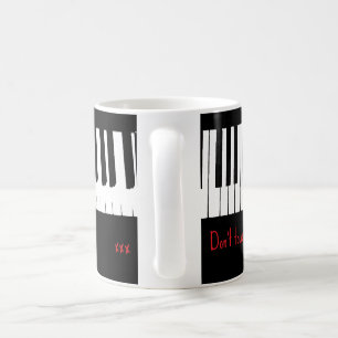Caneca De Café Não toque – design de teclas de piano