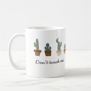 Caneca De Café Não toque em mim Pun Cactus em um Pote