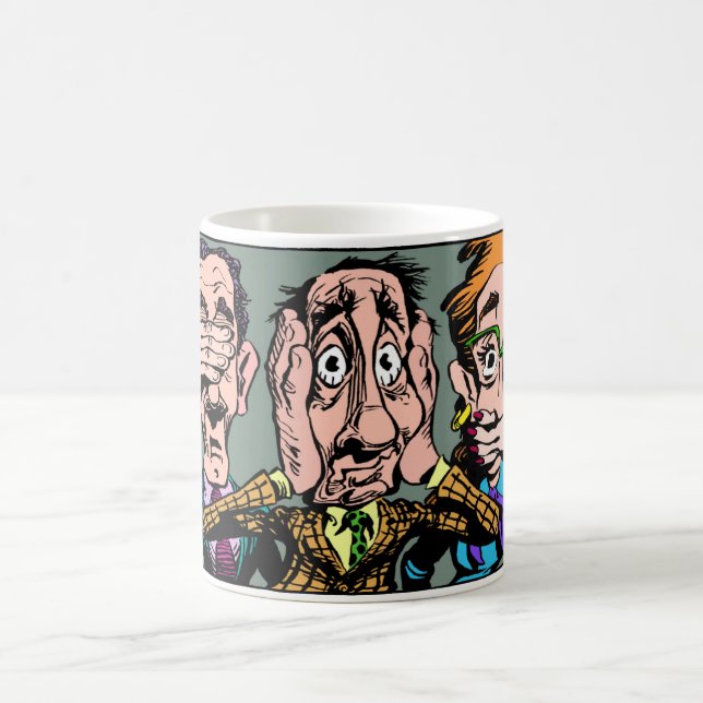 Caneca De Café Não veja, ouça, fale nenhum mau (Centro)