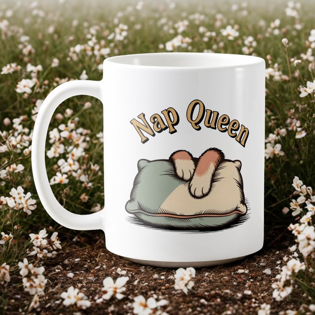Caneca De Café Nap Queen | Cozy Pet Parenting Humor   (Criador carregado)