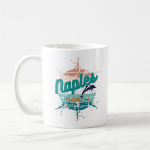 Caneca De Café Naples Florida Retro Vintage Explosão Sunset