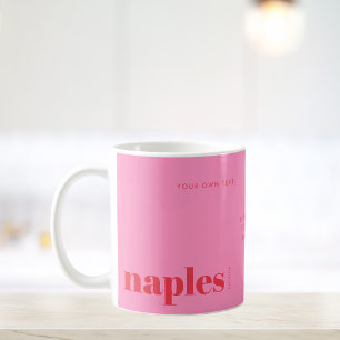 Caneca De Café Nápoles Flórida rosa moderno
