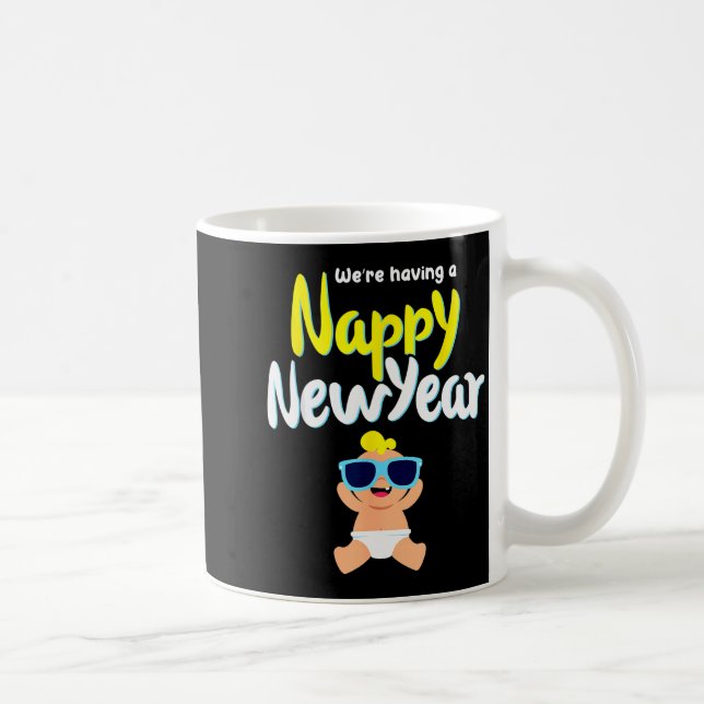 Caneca De Café Nappy New Year Diaper Expecting Pregnant Funny Hap (Direita)