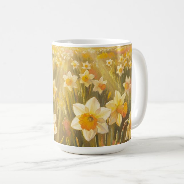 Caneca De Café Narcisos Ensolarados (Frente Esquerda)