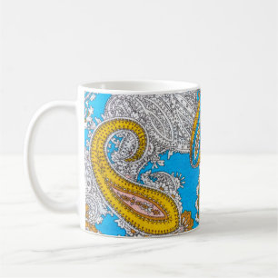 Caneca De Café Narrador, preto, islâmico, psicodélico, colorido