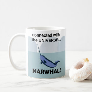 Caneca De Café Narval Conectado Ao Universo Engraçado