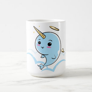 Caneca De Café Narwhal Angel Cutie