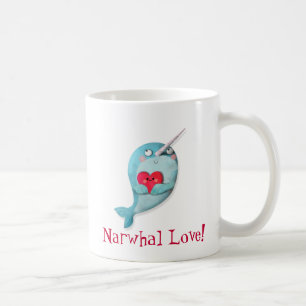 Caneca De Café Narwhal bonito com coração