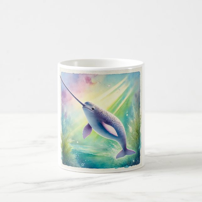 Caneca De Café Narwhal in the Deep 110924AREF142 - Watercolor (Centro)