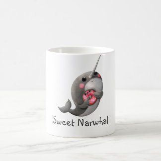 Caneca De Café Narwhal tímido com rosquinha