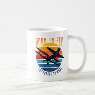 Caneca De Café Nascer a voar, mas obrigado a trabalhar - presente