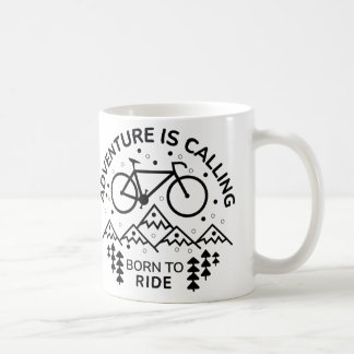 Caneca De Café Nascer De Carro De Bicicleta Montanha