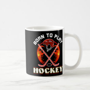 Caneca De Café Nascer De Jogar Hockey Com Amor Engraçado Com Espo