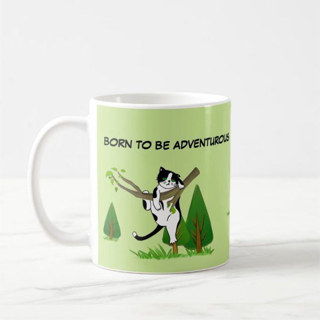 Caneca De Café Nascer De Ser Aventurado Cat Lover Original (Esquerda)