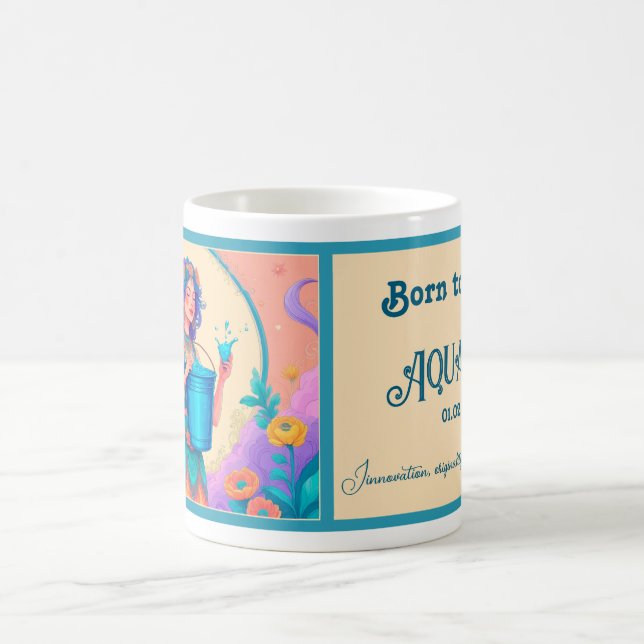 Caneca De Café Nascer de ser um Aquário (Centro)