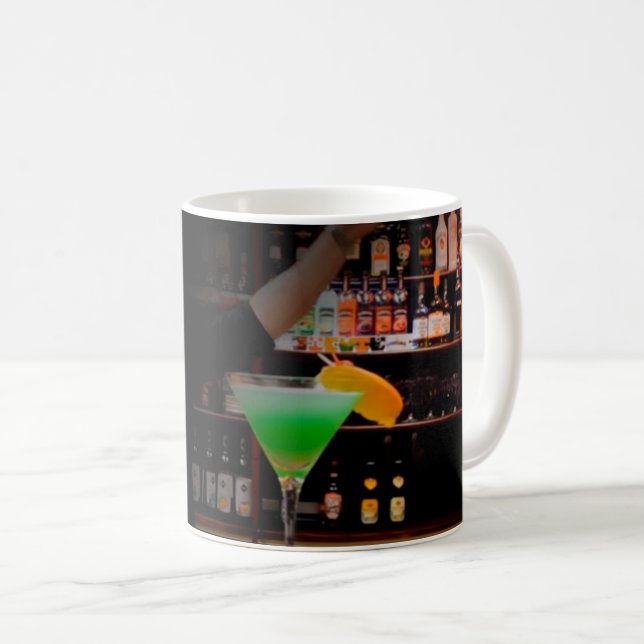 Caneca De Café Nascer de ser um barman Mug (Frente Esquerda)