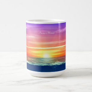Caneca De Café Nascer do sol no oceano & caligrafia