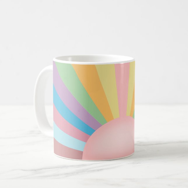 Caneca De Café Nascer do Sol Rosa (Frente Esquerda)