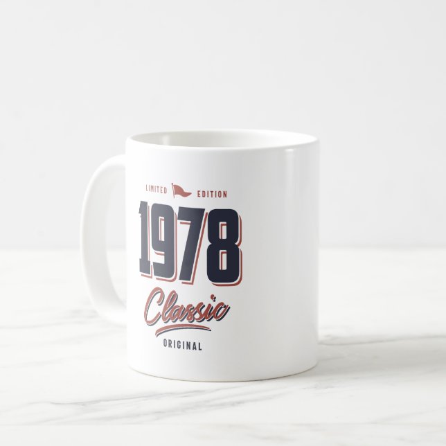 Caneca De Café Nascer em 1978 Aniversário (Frente Esquerda)