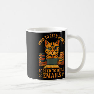 Caneca De Café Nascer Para Ler Livros Forçados A Ler E-Mails Engr