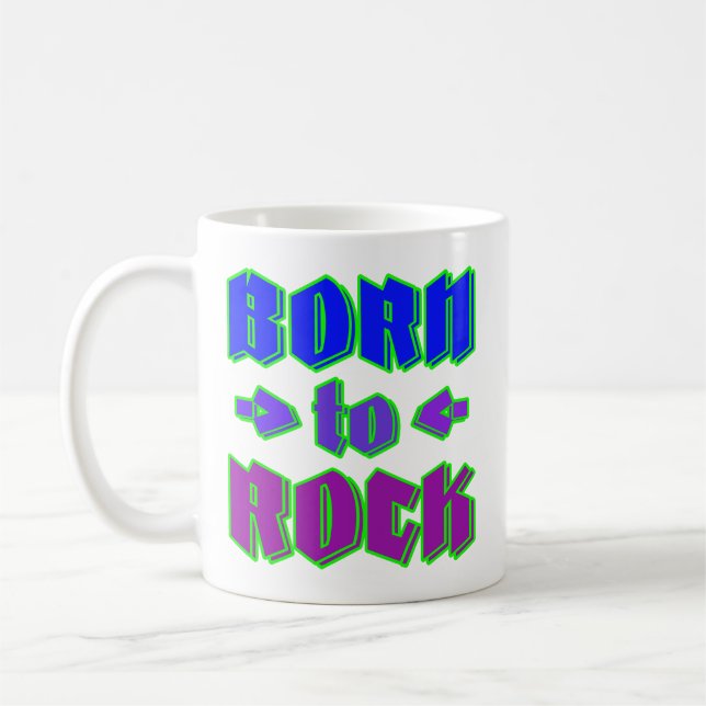 Caneca De Café Nascer para rock, rock (Esquerda)