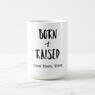 Caneca De Café Nascer Personalizado de Cidade Natal e Elevado