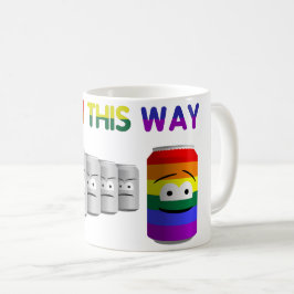 Caneca De Café Nascer Por Esta Via LGBT Rainbow Stripe LGBT