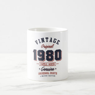 Caneca De Café Nascer Vintage 1980 em 1980 Presente de Aniversári