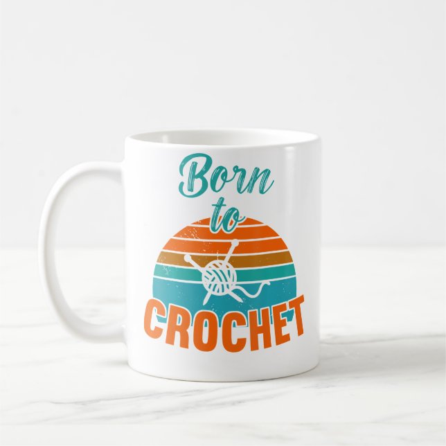 Caneca De Café Nascida Para Crochê Tear Fio Crochê (Esquerda)