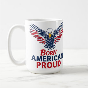 Caneca De Café Nascido Americano Orgulhosamente Patriótico Águia