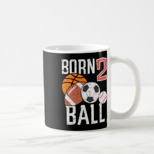 Caneca De Café Nascido Basquetebol Futebol 2º Aniversário Menino
