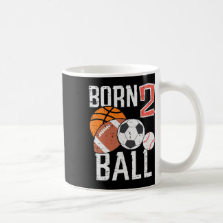Caneca De Café Nascido Basquetebol Futebol 2º Aniversário Menino