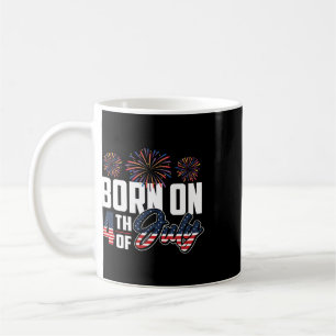 Caneca De Café Nascido Em 4 De Julho 4 De Julho Aniversário Pa