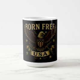 Caneca De Café Nascido Livre EUA – Orgulho do Nascimento pela Lib